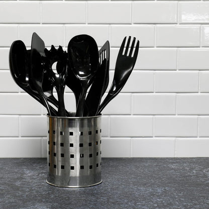 Basic Melamine Slotted Turner/Spatula, 11.25 inch, Black