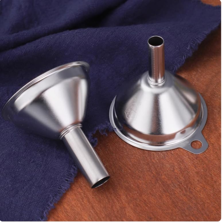 3PCS Kitchen Funnels Set,Stainless Metal Funnel for Filling Bottles - Tiny Small Medium Large for Essential Oils,Spice, Cooking,Powder,Flask，Perfume,Dry Ingredients Powde (Silver)