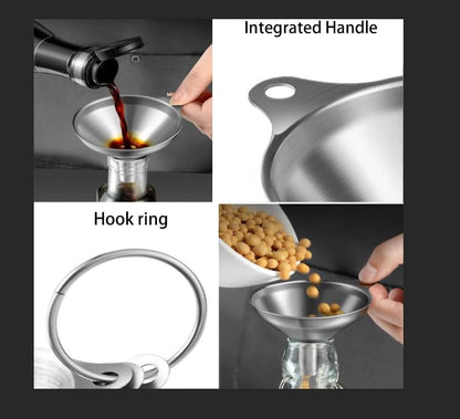 3PCS Kitchen Funnels Set,Stainless Metal Funnel for Filling Bottles - Tiny Small Medium Large for Essential Oils,Spice, Cooking,Powder,Flask，Perfume,Dry Ingredients Powde (Silver)