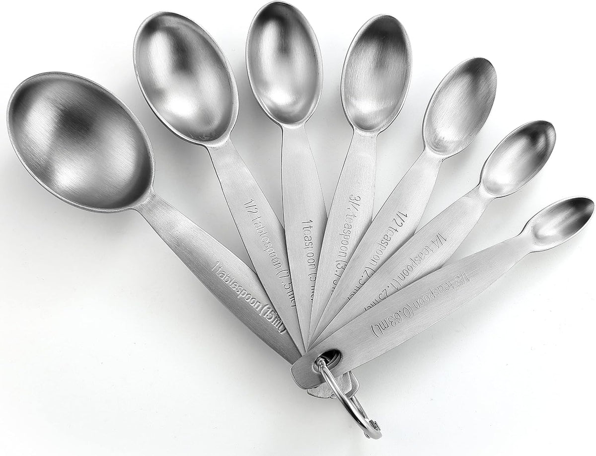Stainless Steel Measuring Spoons Set of 7 with Leveler