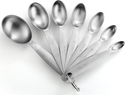 Stainless Steel Measuring Spoons Set of 7 with Leveler