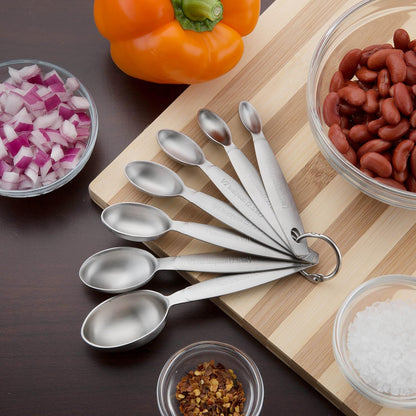 Stainless Steel Measuring Spoons Set of 7 with Leveler