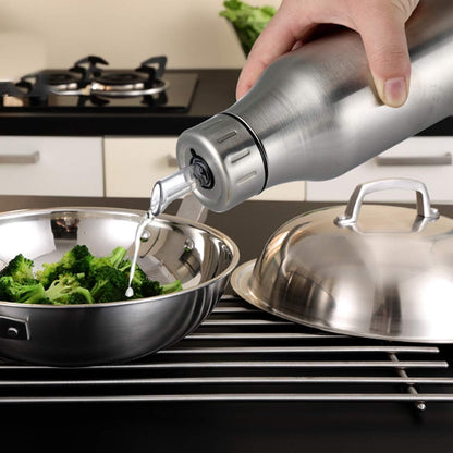 Stainless Steel Oil Dispenser Bottle - 1000ML Leak-Proof Oil Container for Kitchen, Olive Oil & Cooking Liquids-34Oz