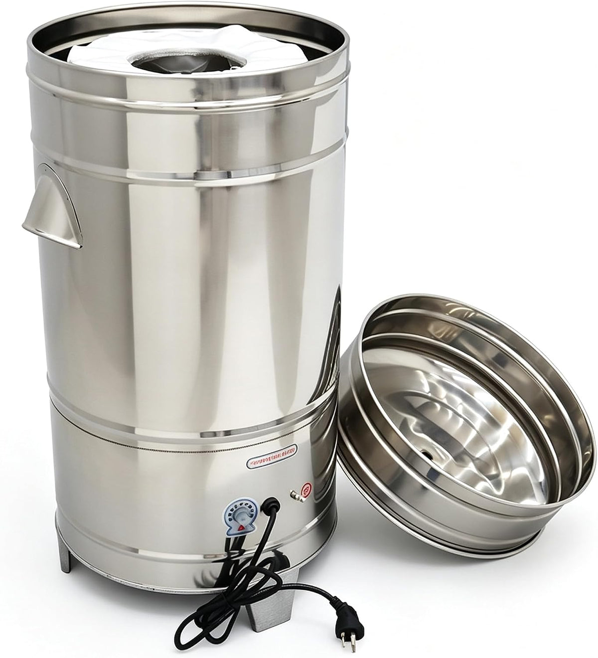 5KG Commercial Salad Spinner Adjustable Speed Stainless Steel Salad Dryer Vegetable Water Thrower Dehydrator for Hotels Restaurants Food Processing Plants 220V
