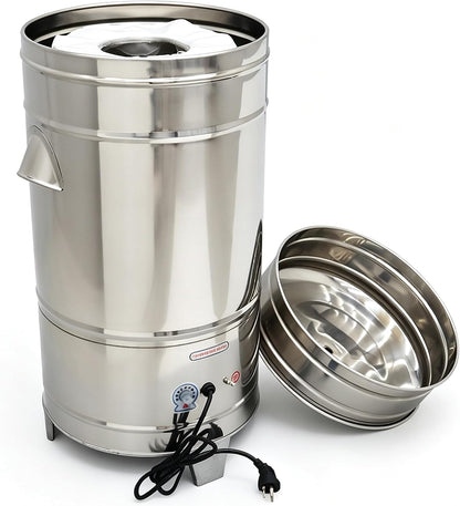 5KG Commercial Salad Spinner Adjustable Speed Stainless Steel Salad Dryer Vegetable Water Thrower Dehydrator for Hotels Restaurants Food Processing Plants 220V