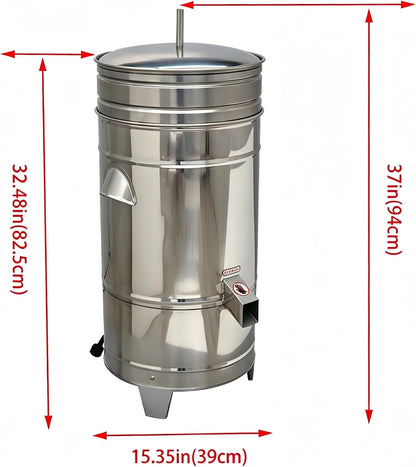 5KG Commercial Salad Spinner Adjustable Speed Stainless Steel Salad Dryer Vegetable Water Thrower Dehydrator for Hotels Restaurants Food Processing Plants 220V