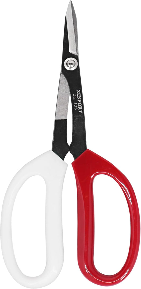 ZS105 Deluxe Garden Scissors, 6.5-Inch, 1.5 Inch Carbon Steel Blades, Red/White
