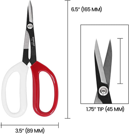 ZS105 Deluxe Garden Scissors, 6.5-Inch, 1.5 Inch Carbon Steel Blades, Red/White