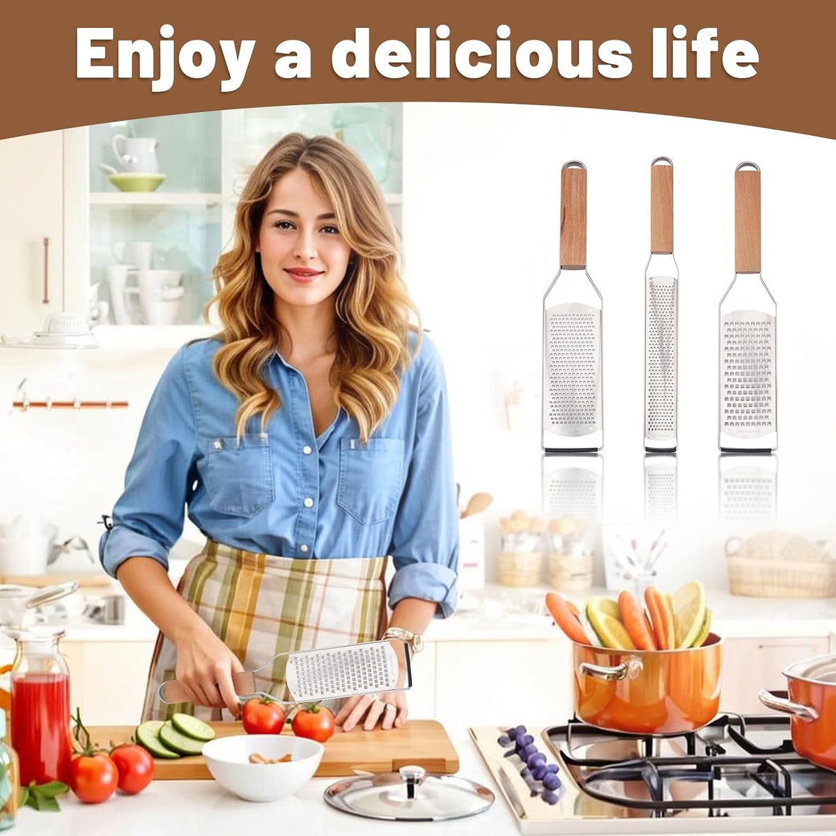Professional Cheese Graters for Kitchen Stainless Steel-3 Pcs
