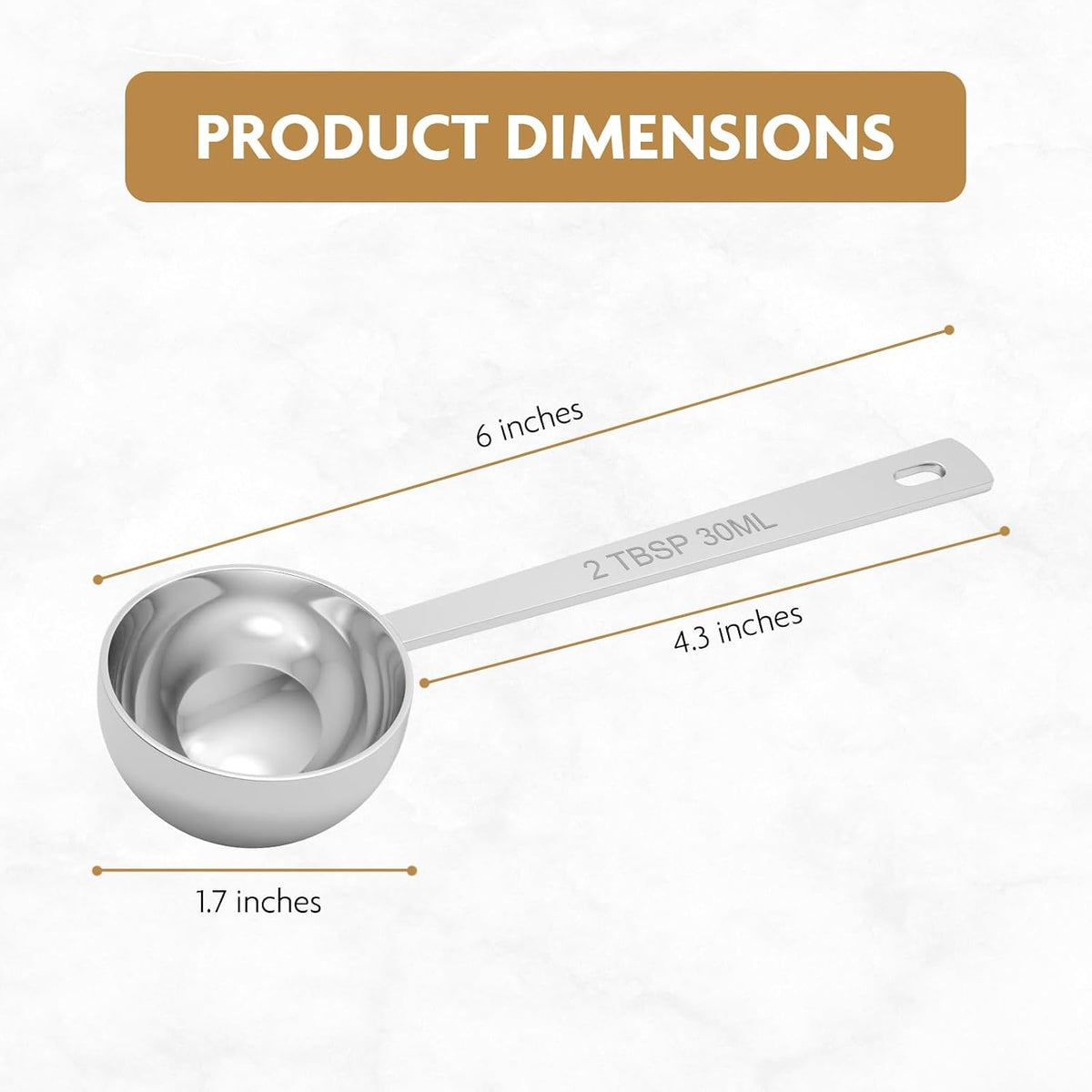 1PCS 2TBSP(30ML) 18/8 Stainless Steel Measuring Spoon