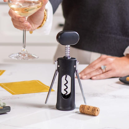 Premium Wine Wing Corkscrew Wine Opener and Bottle Opener, Black 2.36 x 1.97 x 7.68 IN