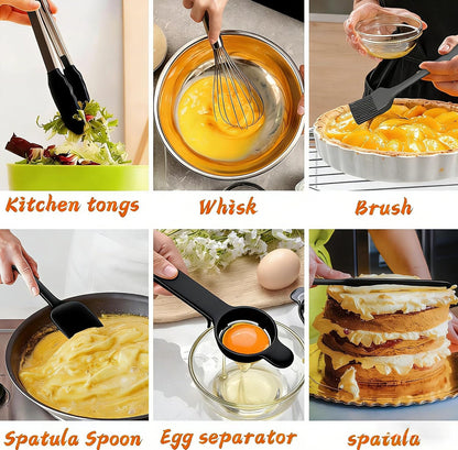 Mixing Bowls with Airtight Lids Set, 26PCS Stainless Steel Khaki Bowls with Grater Attachments, Non-Slip Bottoms & Kitchen Gadgets Set, Size 7, 4, 2.5, 2.0,1.5, 1QT, Great for Mixing & Serving