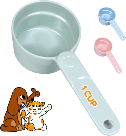 1/2 Cup Dog Food Scoop, Extra Long Handle Sturdy Melamine Pet Food Measuring Scoop with Clear Marking Lines, BPA-Free, Shatterproof, Dishwasher Safe (Pink, 1/2 Cup)