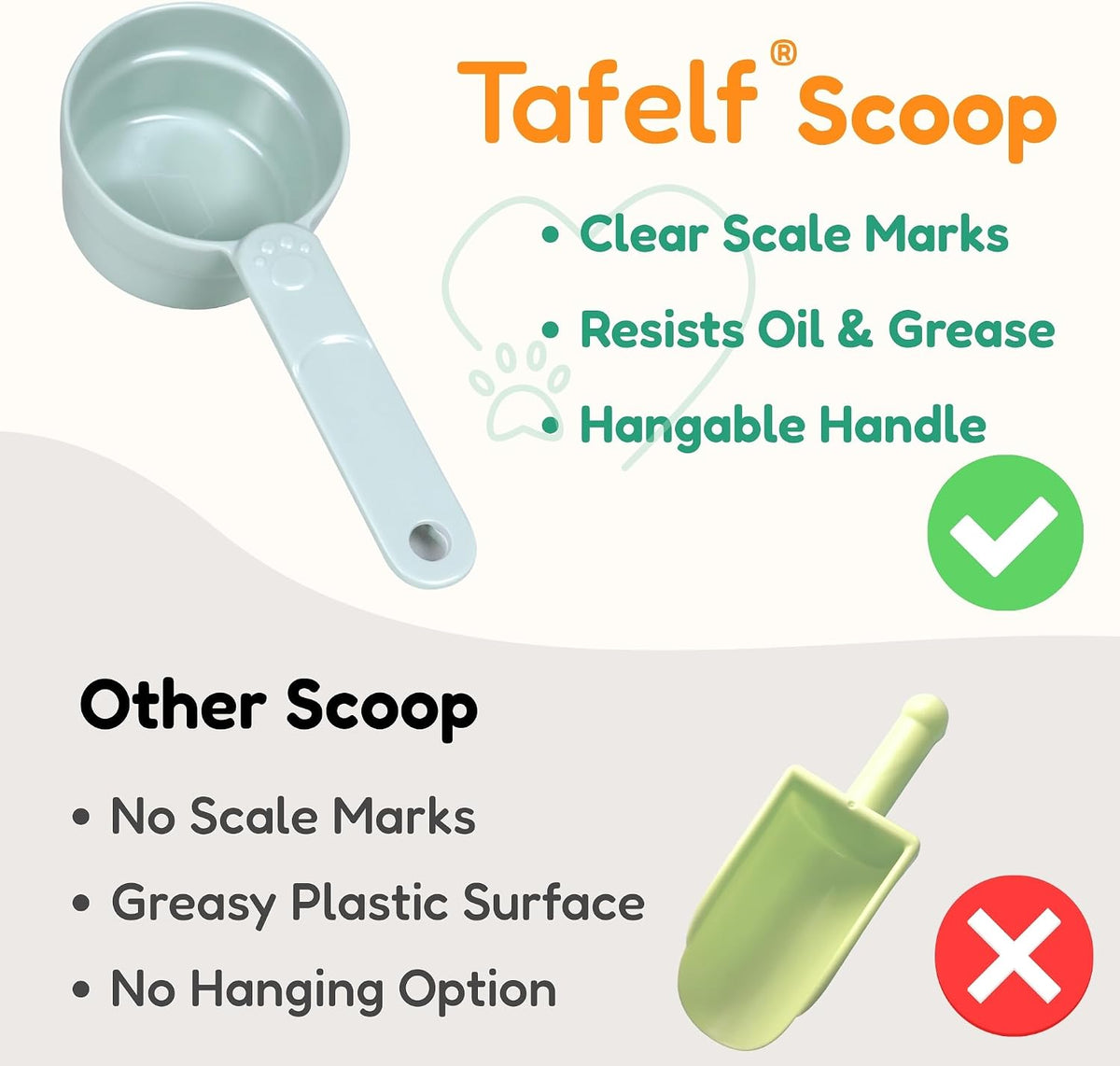 1/2 Cup Dog Food Scoop, Extra Long Handle Sturdy Melamine Pet Food Measuring Scoop with Clear Marking Lines, BPA-Free, Shatterproof, Dishwasher Safe (Pink, 1/2 Cup)