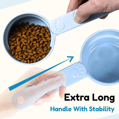 1/2 Cup Dog Food Scoop, Extra Long Handle Sturdy Melamine Pet Food Measuring Scoop with Clear Marking Lines, BPA-Free, Shatterproof, Dishwasher Safe (Pink, 1/2 Cup)