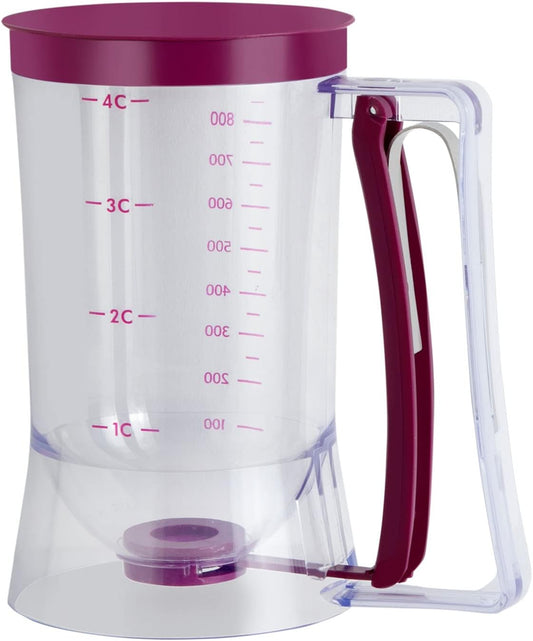 Cake Batter Dispenser for Pancake Cupcake Waffles, Perfect Baking Tool with Measuring Label