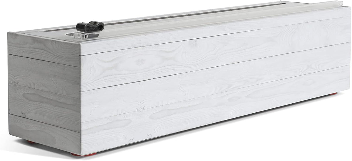 ® Shiplap Refillable Plastic Wrap Dispenser - Includes One large 12" x 750' Roll of Professional Grade Plastic Wrap - BPA Free and Kosher Certified - Reusable Dispenser w/Slide Cutter