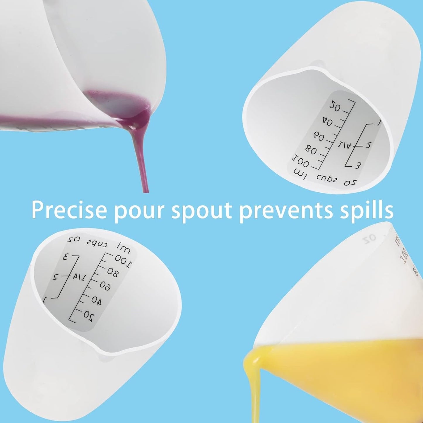 1000ML Large Silicone Measuring Cups for Resin, Easy to Read 36oz Silicone Mixing Bowl with 100ML Mixing Cup, Easy Clean Reusable Epoxy Resin Supplies with Stir Stick, Pipettes