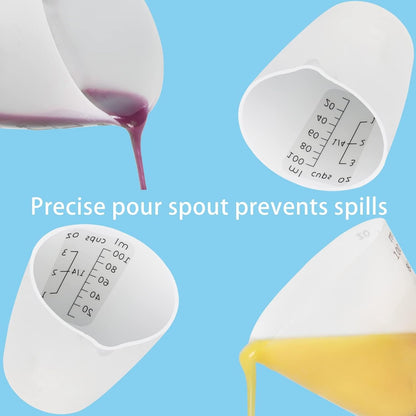 1000ML Large Silicone Measuring Cups for Resin, Easy to Read 36oz Silicone Mixing Bowl with 100ML Mixing Cup, Easy Clean Reusable Epoxy Resin Supplies with Stir Stick, Pipettes