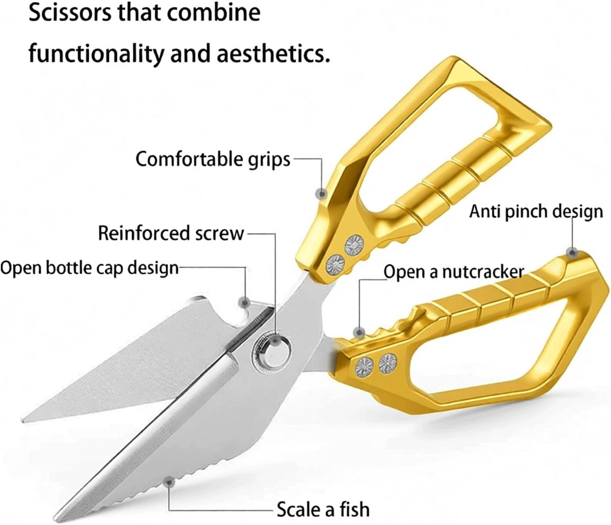 Gold Kitchen Scissors Heavy Duty All Purpose Kitchen Shears for Food