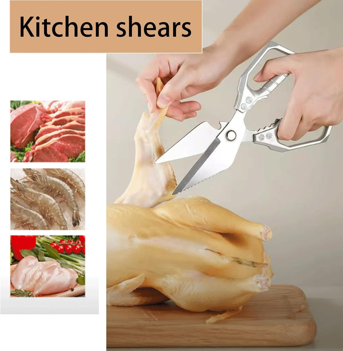 Gold Kitchen Scissors Heavy Duty All Purpose Kitchen Shears for Food