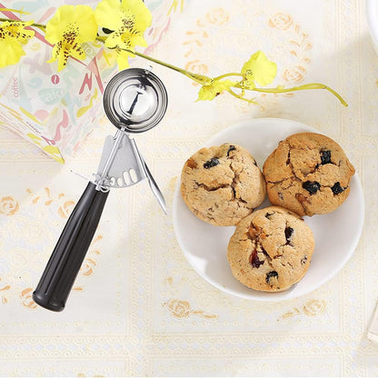 Ice Cream Scoop With Trigger, Cookie Scoop Set, Incluede 1.2 OZ/ 2 OZ/ 4 OZ Scoop, Portion Control For Cookie Dough, Ice Cream, Cupcake, Muffin, Mashed Potatoes, Side Dish, Pancake