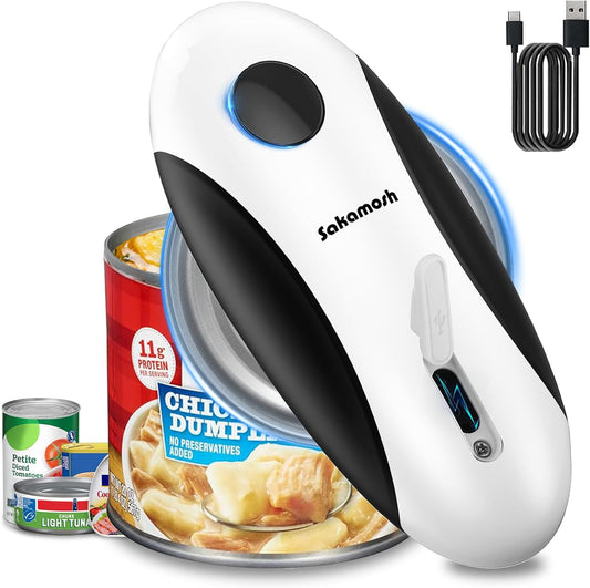 Rechargeable Electric Can Opener for Seniors | Cordless Rechargeable, One-Touch Operation, Smooth Edge, Perfect for Seniors, Arthritis, Fit Most Cans for Home Kitchen