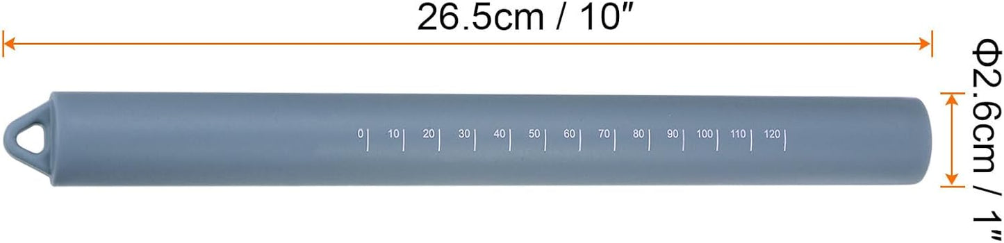Silicone Rolling Pin 10" Silicone Surface Non-Stick Stainless Steel Inner Core Dough Roller Kitchen Roller for Baking Pastry Pizza Fondant Bread, Green