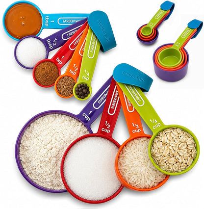5-Piece Measuring Cup Set with Coffee Scoop, Durable Plastic Nesting Measuring Cups with Easy-Read Markings, BPA-Free, Dishwasher Safe