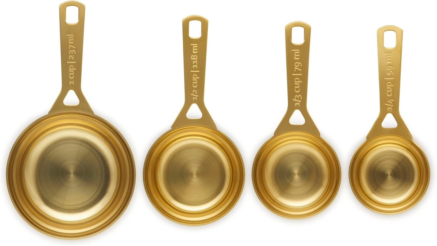 Stainless Steel Measuring Cups, Set of 4 | Set includes: 1/4, 1/3, 1/2, and 1 cups