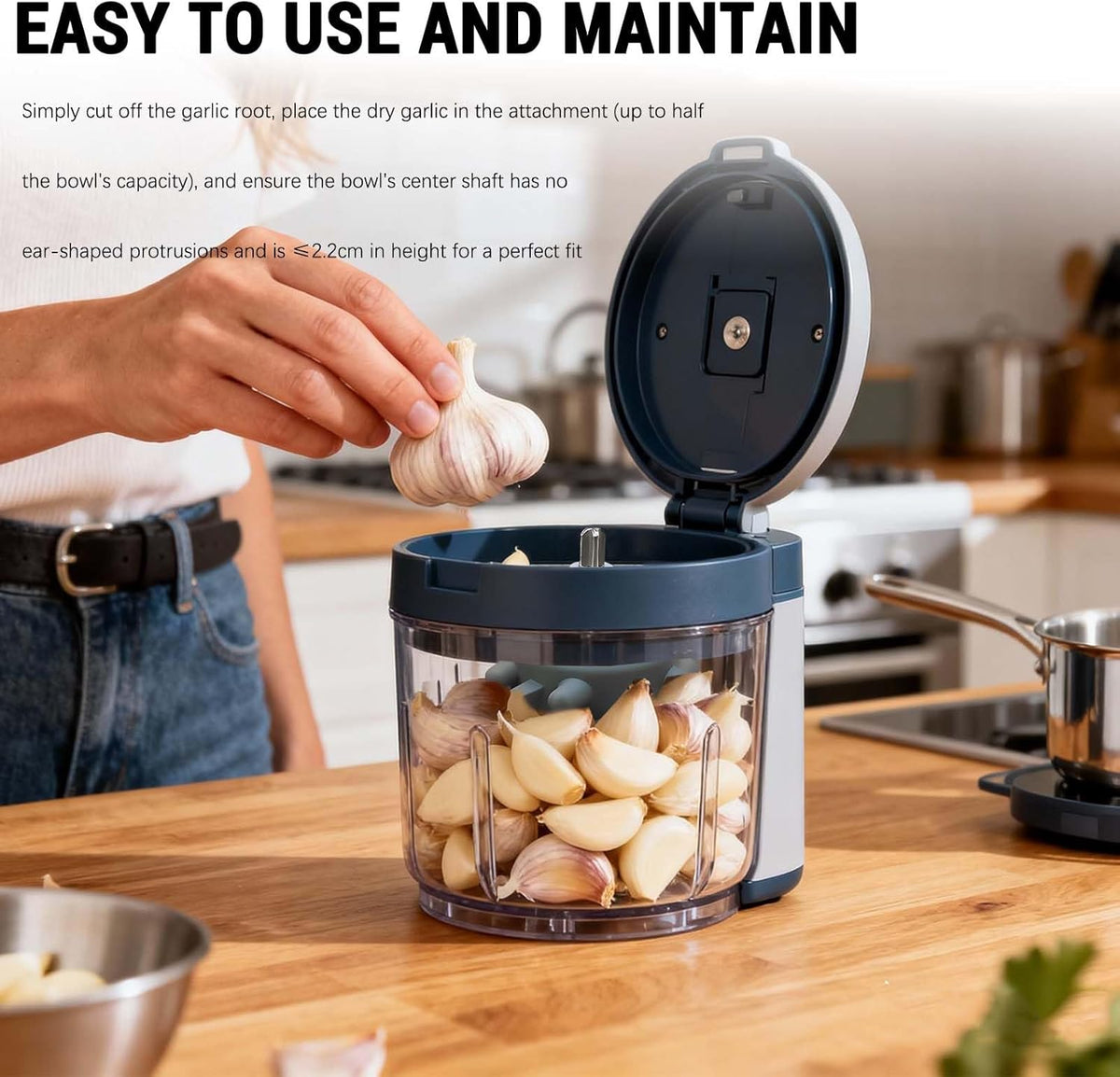 Silicone Garlic Peeler Attachment for Electric Garlic Peeler Machine and Meat Grinder, 2L/3L Compatible, Effortless Skin Remover, Quick & Easy to Clean, Odor-Free Kitchen Gadget (Grey-for 2L)