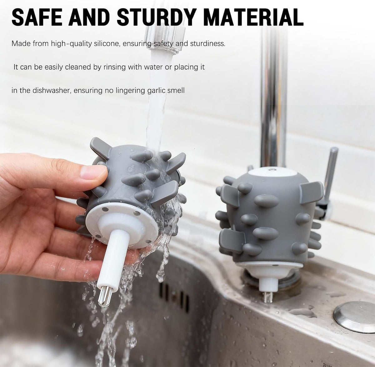 Silicone Garlic Peeler Attachment for Electric Garlic Peeler Machine and Meat Grinder, 2L/3L Compatible, Effortless Skin Remover, Quick & Easy to Clean, Odor-Free Kitchen Gadget (Grey-for 2L)