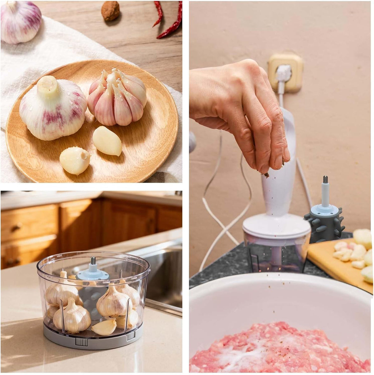 Silicone Garlic Peeler Attachment for Electric Garlic Peeler Machine and Meat Grinder, 2L/3L Compatible, Effortless Skin Remover, Quick & Easy to Clean, Odor-Free Kitchen Gadget (Grey-for 2L)