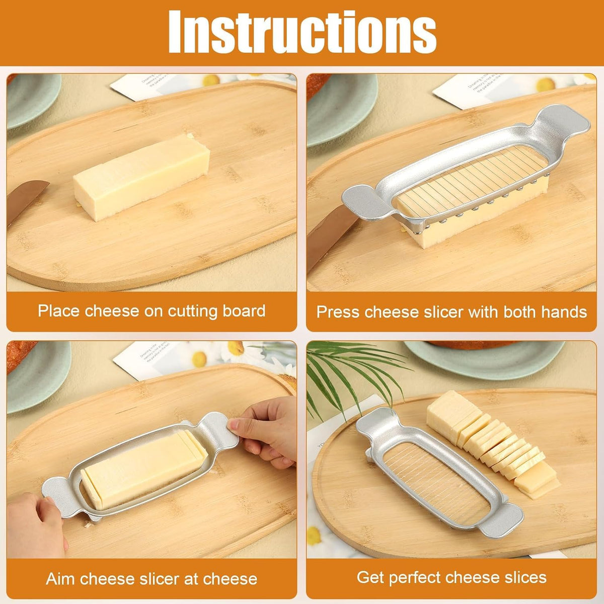 Butter Slicer Stainless Steel Butter Cutter for Butter Cheese | Even 0.25" Slices, Strong Wire, Ergonomic Handle, Multi-Use Kitchen Tool