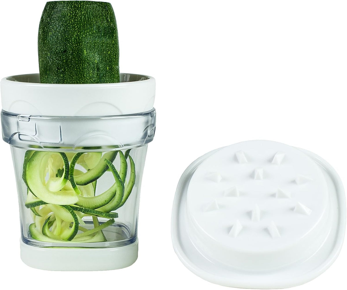 2-Blade Handheld Turning Vegetable Slicer / Spiralizer, includes 2 Different Stainless Steel Blades