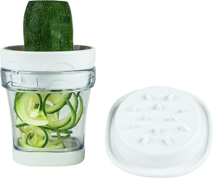 2-Blade Handheld Turning Vegetable Slicer / Spiralizer, includes 2 Different Stainless Steel Blades