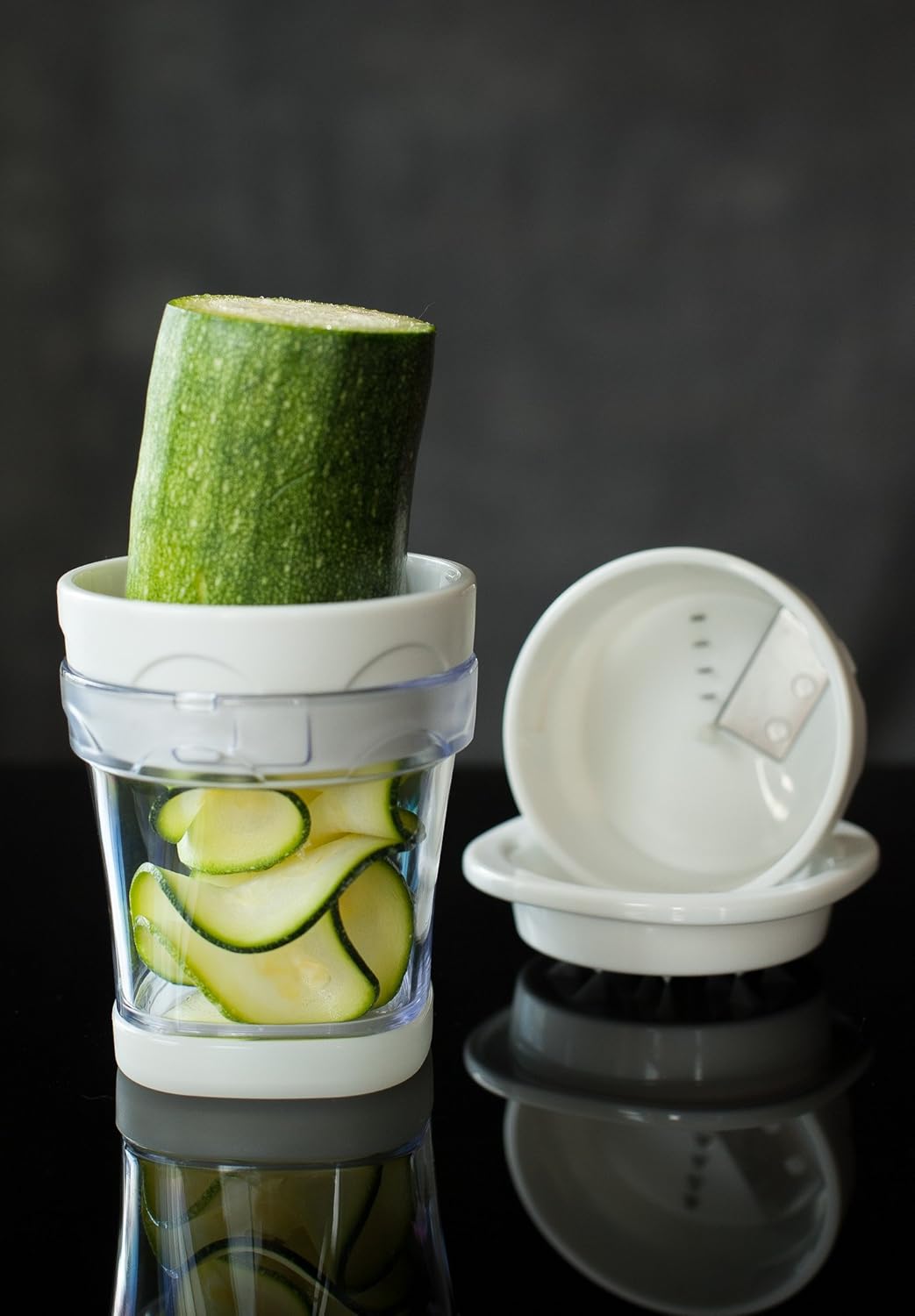 2-Blade Handheld Turning Vegetable Slicer / Spiralizer, includes 2 Different Stainless Steel Blades