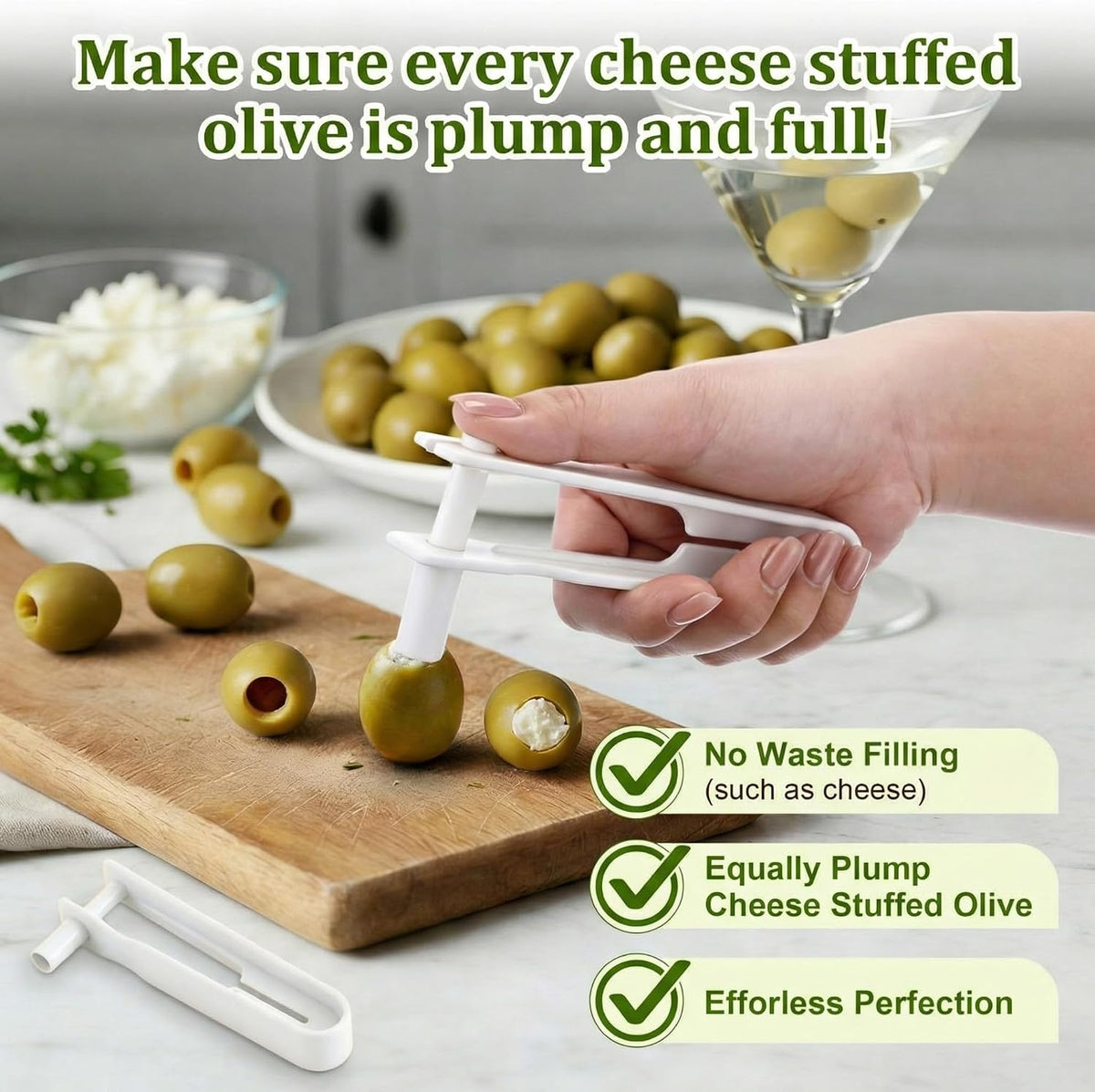 1 Pack Olive Stuffer, Blue Cheese Olive Stuffer Tool