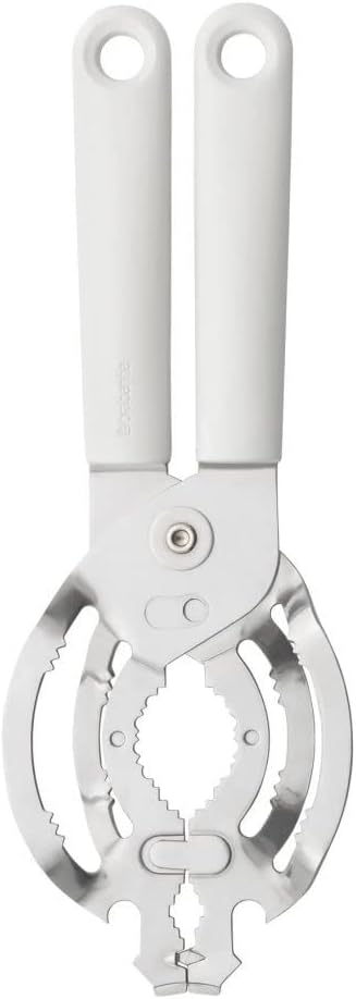 Tasty+ Universal Can, Jar, Bottle Opener (Light Grey) Easy to use, Unscrews Small or Large Caps, Tops Lids