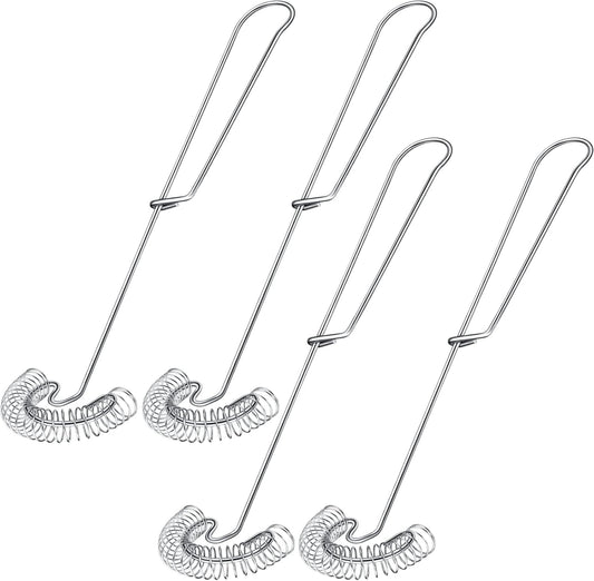 4 Pieces Stainless Steel Egg Whisk Set, Coil Spring Spiral Metal Whipper for Cooking Mixing Beating – Scandinavian Wire Whip for Sauce Gravy Roux, Kitchen Tool Dishwasher Safe, 2.7 x 10.3 in