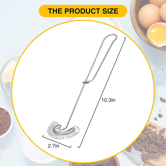 4 Pieces Stainless Steel Egg Whisk Set, Coil Spring Spiral Metal Whipper for Cooking Mixing Beating – Scandinavian Wire Whip for Sauce Gravy Roux, Kitchen Tool Dishwasher Safe, 2.7 x 10.3 in