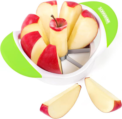 3.5 Inch Apple Slicer with 8 Sharp Blades - Professional Apple Cutter - Stainless Steel Apple Corer - Super Sharp Apple Slicer and Corer - Slice Apple with Ease(Green)