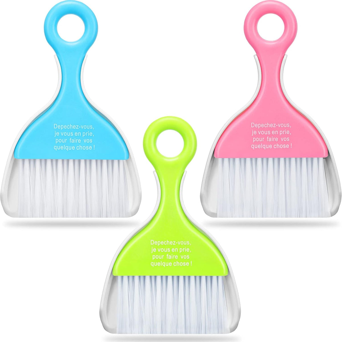 3 Pcs Mini Dustpan Brush Set Small Broom for Desk Keyboard Kitchen