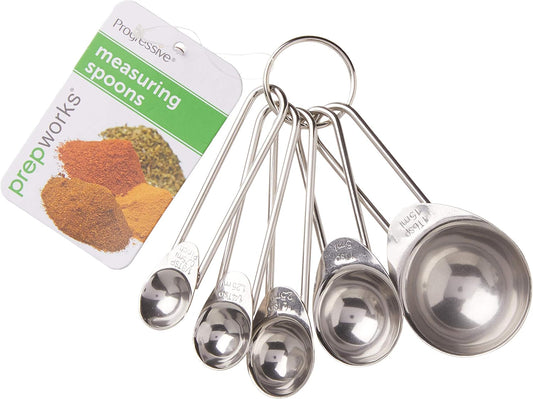 PrepWorks 5pc Measuring Spoons Set - Stainless Steel Spoons for Accurate Measurement of Liquid and Dry Ingredients