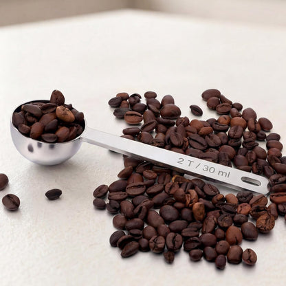 304 Stainless Steel Coffee Scoop 2 Tablespoon Coffee Scoop for Ground Coffees Measuring Spoon with 4.3in Long Handle Tablespoon Scooper for Coffeebeans, Espresso, Tea, Sugar