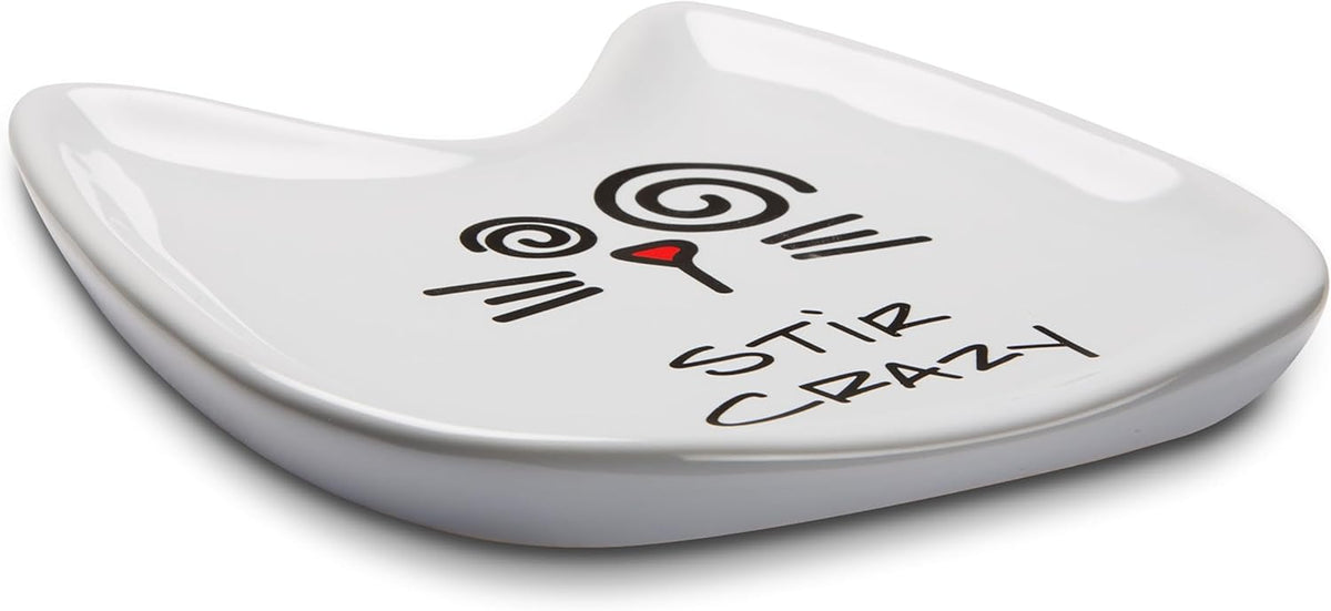 Blobby Cat, Cat Spoon Rest"I Licked the Spoon", 5", White