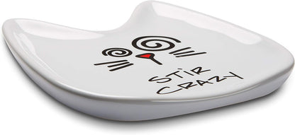 Blobby Cat, Cat Spoon Rest"I Licked the Spoon", 5", White