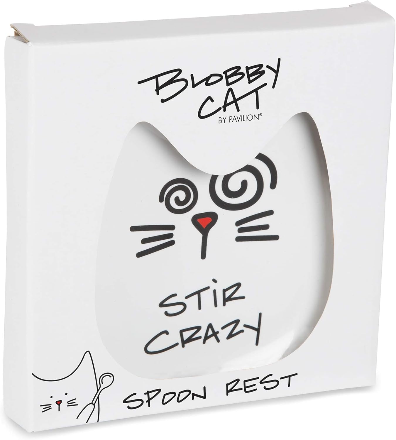 Blobby Cat, Cat Spoon Rest"I Licked the Spoon", 5", White