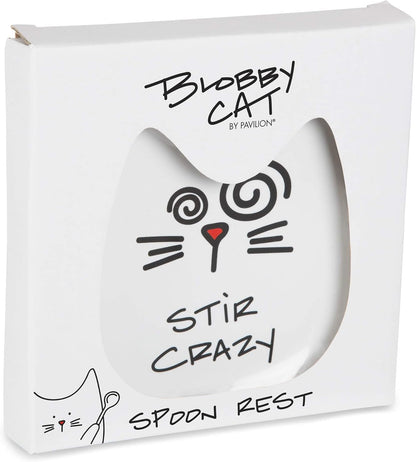 Blobby Cat, Cat Spoon Rest"I Licked the Spoon", 5", White