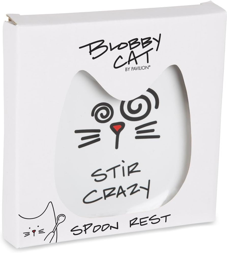 Blobby Cat, Cat Spoon Rest"I Licked the Spoon", 5", White